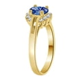thumbnail image 2 of 14k Yellow Gold, Elegant Small Oval Fancy Ring Blue CZ Sep Synthetic Birthstones Size 7, 2 of 3