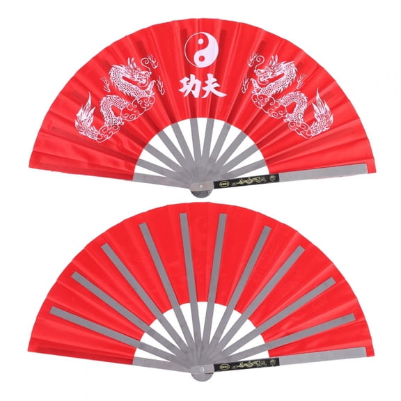 Brrnoo Chinese Fan, Kung Fu Fan,Stainless Steel Tai Chi Martial Arts Kung Fu Dance Practice Training Performance Fan