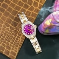 thumbnail image 4 of Pre-Owned Rolex Datejust 26MM 69173 Purple Diamond Dial Diamond Bezel Two Tone Yellow Gold Oyster Bracelet 0.9ct, 4 of 9