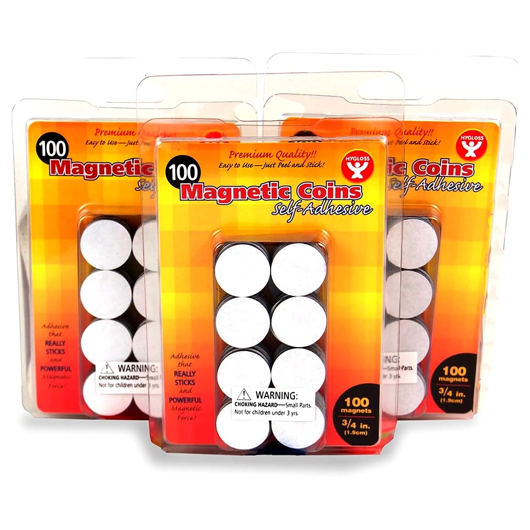 Hygloss 3/4-Inch Round Self-Adhesive Magnets – Black Magnetic Coins