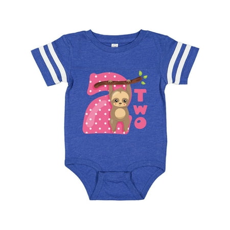 

Inktastic Pink Sloth 2nd Birthday Gift Baby Girl Bodysuit