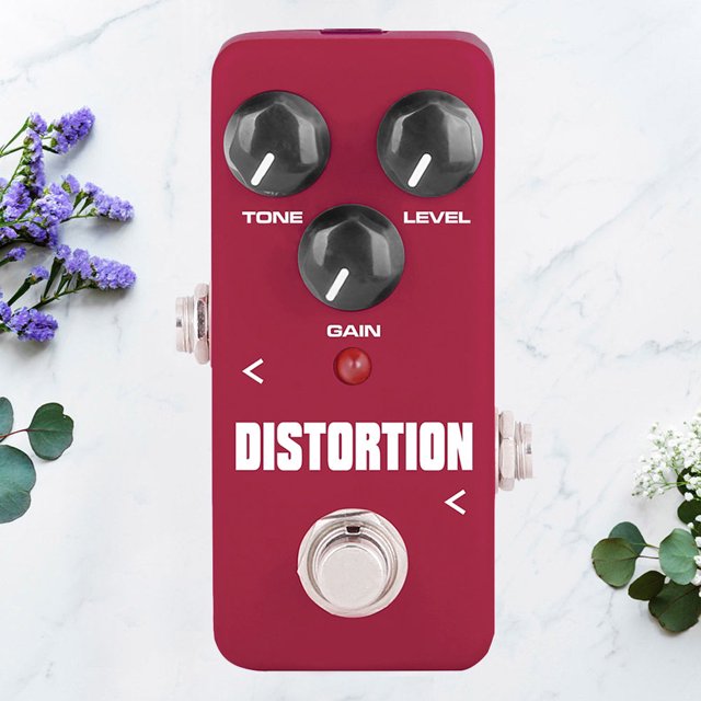 HEALEEP True Bypass Pédale d'Effets de Guitare Rouge Alimentée par Adaptateur avec Indicateur LED