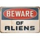 thumbnail image 1 of Cuarevw Nuevo Cartel De Metal De Aluminio Con Texto En Inglés "Beware Of Aliens" Decorativo Para Exteriores E Interiores, 8 X 12 Pulgadas, 1 of 5