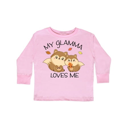 

Inktastic My Glamma Loves Me with Cute Squirrels in Autumn Gift Toddler Boy or Toddler Girl Long Sleeve T-Shirt