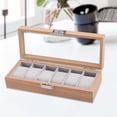 thumbnail image 5 of 6 Slots Watch Display Case Wood Box Jelry Storage Organizer Men Gift, 5 of 7
