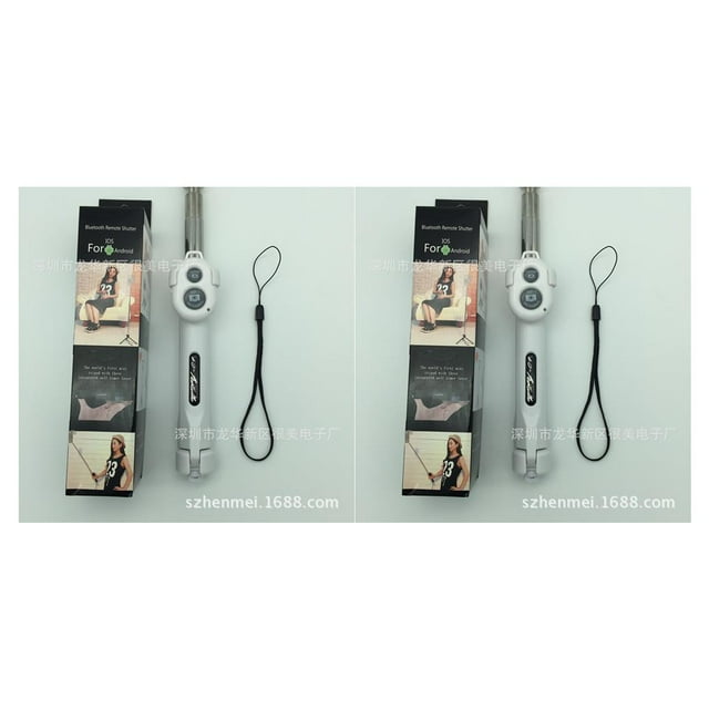 jesticaly Perche à Selfie Extensible Trépied Télécommande Obturateur Bluetooth Compatible iPhone6 7 8 X XR Blanc 2 Ensembles
