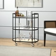 thumbnail image 7 of Henn&Hart 30" Blackened Bronze Metal/Glass Bar Cart, 7 of 7