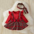 thumbnail image 3 of Dezsed Newborn Infant Girl Clothes Ribbed Romper Bodysuit Suspender Skirt Set Fall Winter Outfits Three Piece Set for 3-6 Months Red on Clearance, 3 of 3