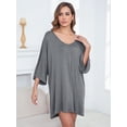 thumbnail image 2 of FEREMO Nightgowns for Women Deep V Neck Sleepwear Oversized Half Sleeve Maternity Night Shirts, 2 of 5