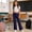 Navy, variant on School Flare Pants for Girls Flare High Elastic Bell Bottom Waist Dress Trousers Beige 7-8 Years
