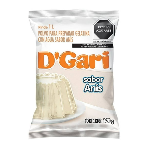 Polvo para preparar gelatina D' Gari de agua sabor anís 120 g