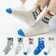 thumbnail image 6 of 5 Packs Kids Socks for Boys and Girls Comfortable Breathable Everyday Casual Wear with Stretch Fit for Sports Shoes and Sandals,Color:F,Size:6-8 Years, 6 of 9