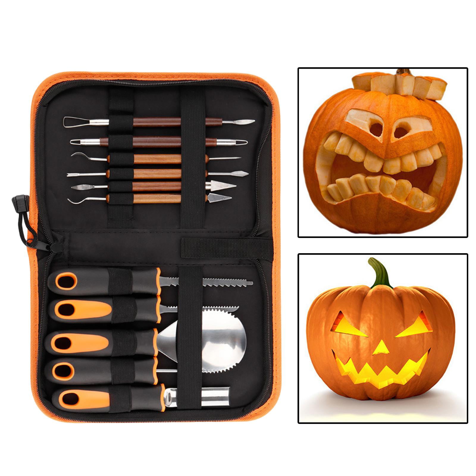 14Pcs DIY Halloween Pumpkin Carving Kit Jack-O-Lanterns Maker with Storage Bag 