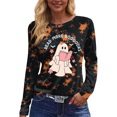 thumbnail image 5 of Womens Long Length Sleeve Tops Loose Spooky Witch Graphic T Shirts Funny Retro Graphic Tops, 5 of 6
