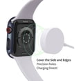 thumbnail image 4 of 2 Pack Matte Blue 44mm Case for Apple Watch Series 6 5 4 Se 44mm Tempered Glass Screen Protector Case, Full Coverage Hard Pc Shockproof Iwatch Cover Bumper (44mm, Blue+Blue), 4 of 4