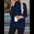 thumbnail image 4 of Chaleco Acolchado Sin Mangas para Mujer, Chaqueta con Cremallera, Abrigo de Moda para Otoño y . Azul Oscuro M, 4 of 8