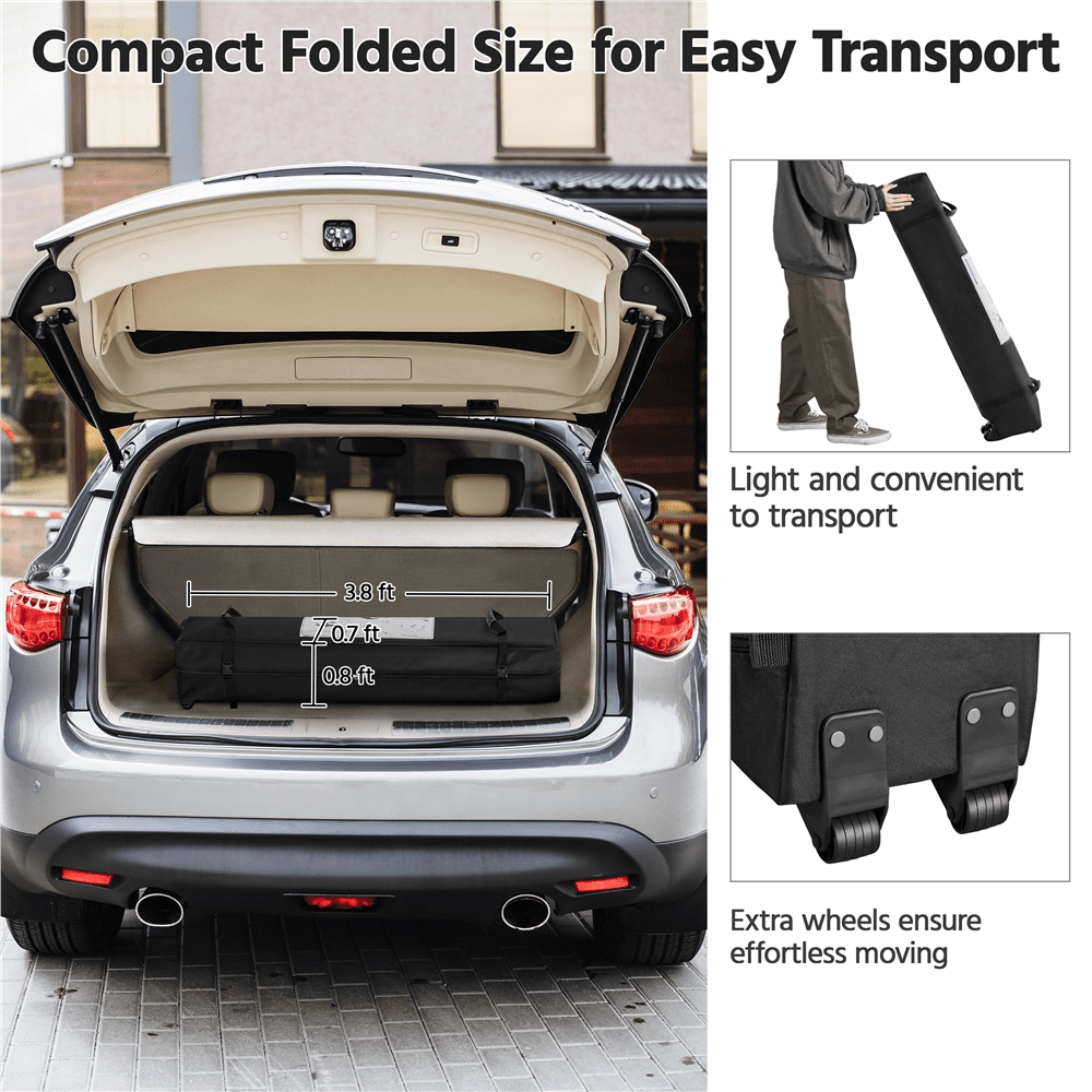 Renwick Instant Pop-up Canopy with Roller Bag & Sandbags, Dark Green