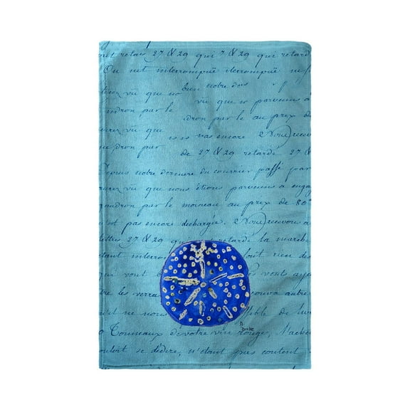 Betsy Drake Interiors Blue Sand Dollar - Script Beach Towel