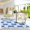 thumbnail image 5 of Dish Drying Mat Kitchen Pad Large Counter Absorbent Dish Mats Drainer Cute Cat Faces in Blue, 5 of 8