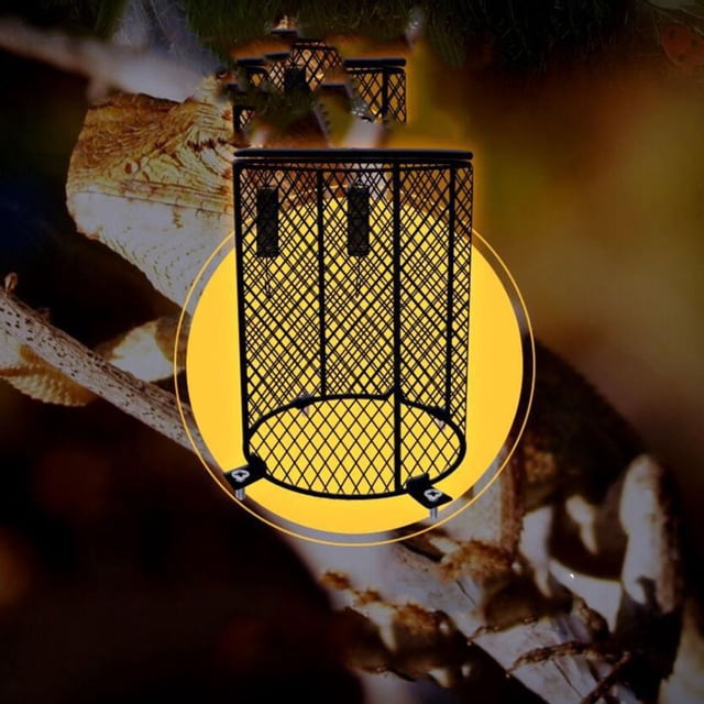 WESIEVYA Basking Light for Reptiles Lampshade Metal Black 1Set for Terrarium Setup