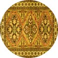 thumbnail image 1 of Ahgly Company Indoor Round Persian Yellow Traditional Area Rugs, 3' Round, 1 of 4