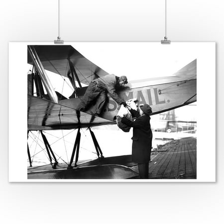 William Boeing delivering first international mail - Vintage Photograph (9x12 Art Print, Wall Decor Travel (Best Way To Send International Mail)