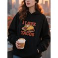 thumbnail image 4 of Taco Fiesta Hoodie for Men and Women, Unisex Pullover Hooded Sweatshirt, Comfortable Cotton Poly Blend, Casual Streetwear Outfit, 4 of 5