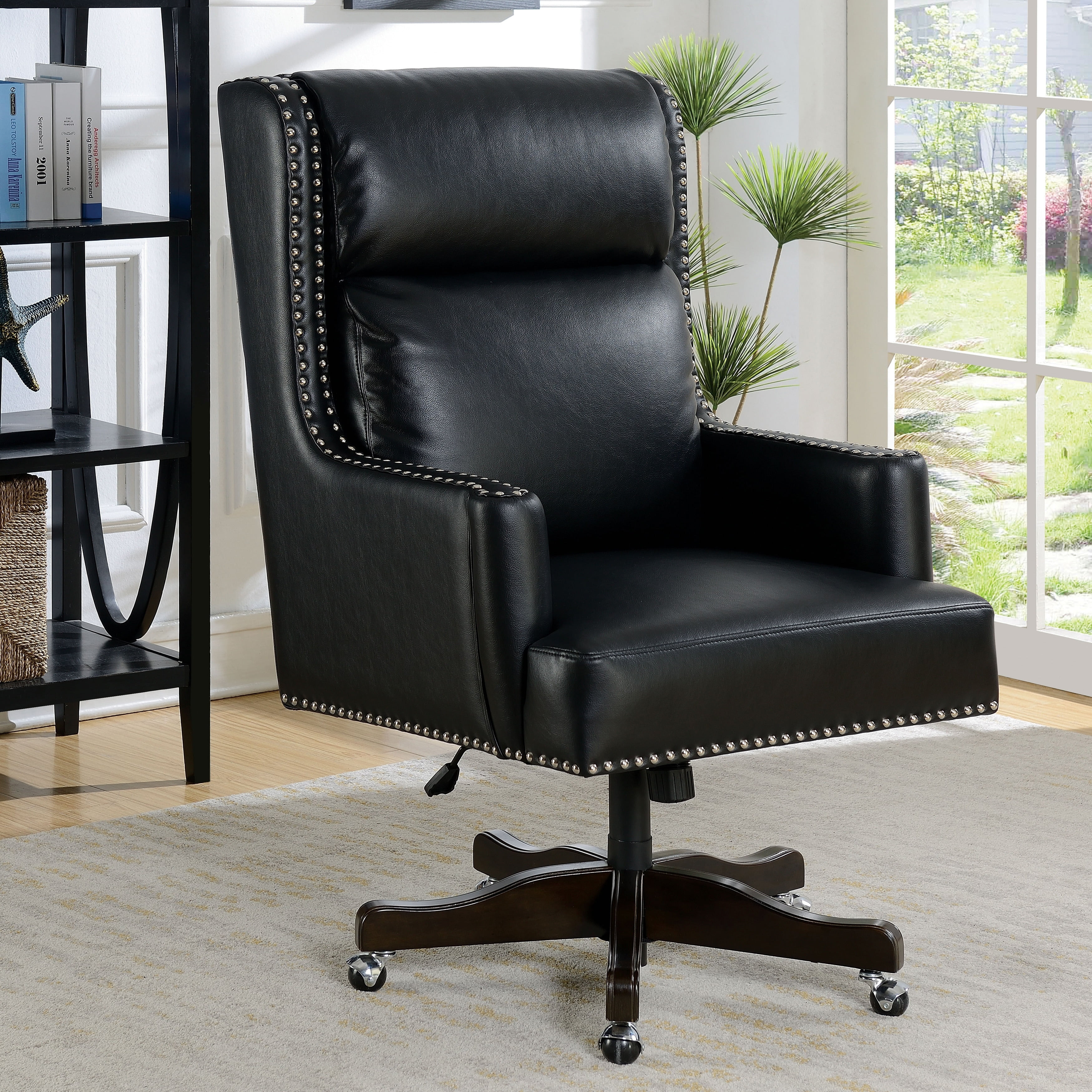 Furniture of America Biro Executive Faux Leather Office ...
