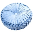 thumbnail image 1 of Round Floor Cushions Pillow, Solid Color Velvet Cushion Pumpkin Pleated Meditation Pillow Home Decor Floor Pillow Cushion for Living Room Sofa Bed Car Couch, 1 of 3