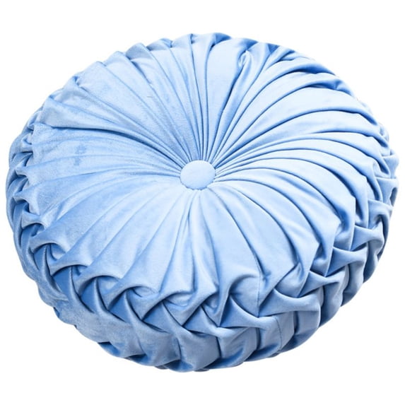 Round Floor Cushions Pillow, Solid Color Velvet Cushion Pumpkin Pleated Meditation Pillow Home Decor Floor Pillow Cushion for Living Room Sofa Bed Car Couch
