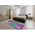 thumbnail image 4 of Ahgly Company Indoor Rectangle Patterned Blue Abstract Area Rugs, 5' x 7', 4 of 6
