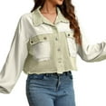 thumbnail image 4 of Light Jackets for Women Summer, Yigetop Women's Cropped Knit Jacket Casual Fashion Top Loose Lightweight Light Weight Jackets Womens Beige L, 4 of 9