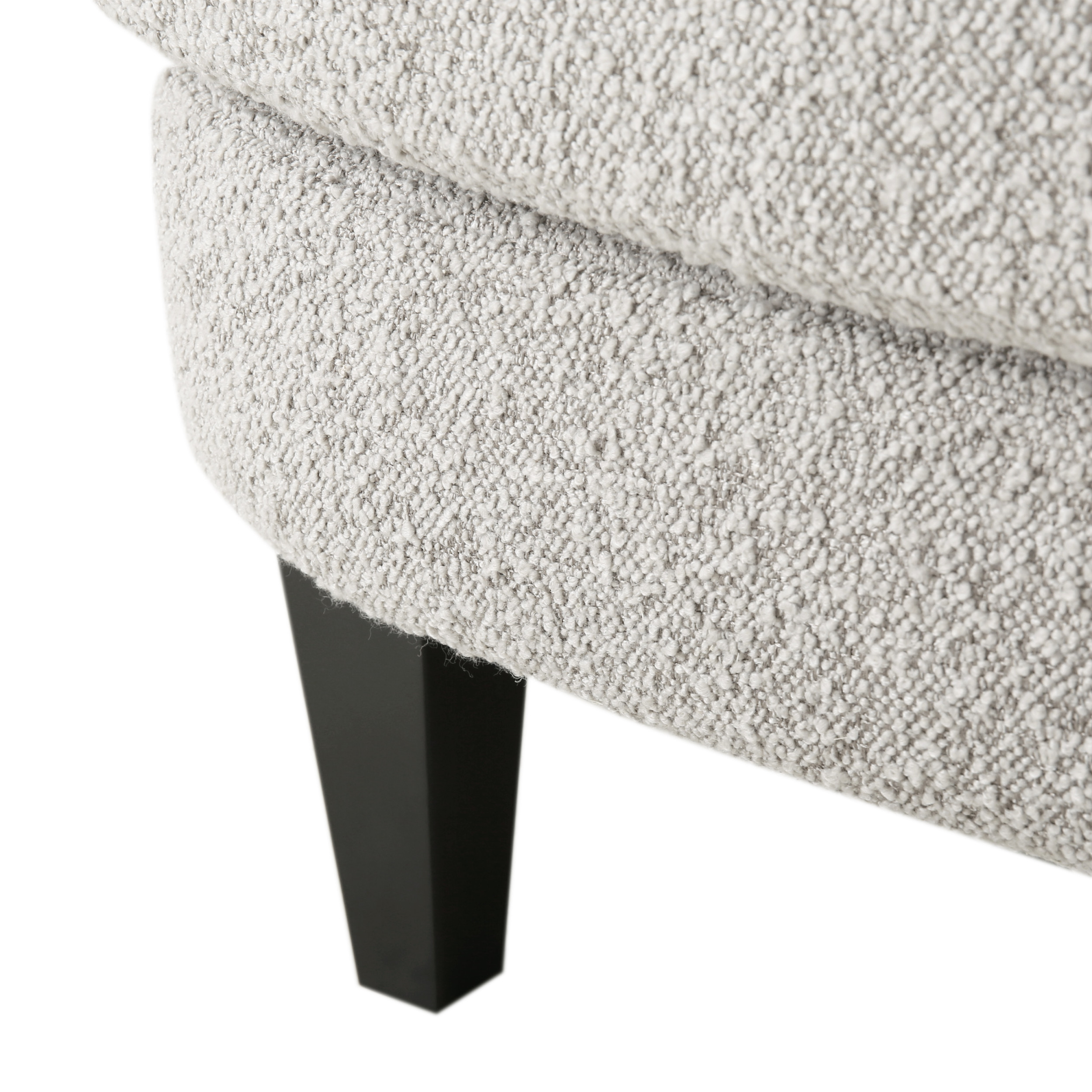 Noble House Willey Boucle Upholstered Club Chair and Ottoman Set, Stone and Matte Black