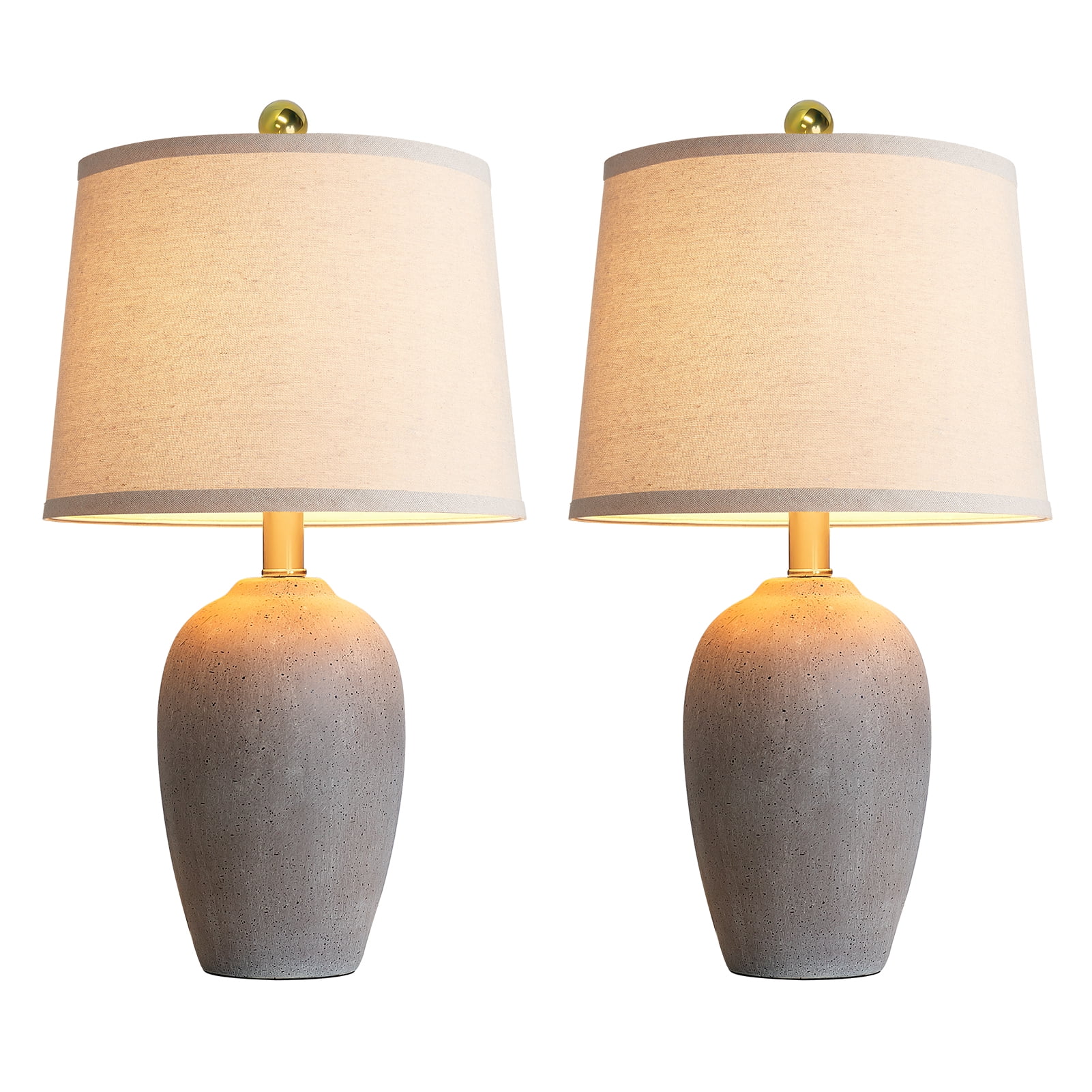 JUJUYUYOP 21"Ceramic Table Lamps Set of 2，Suitable for Living Rooms and Bedrooms, Modern Bedside Lamps with Bulbs Included
