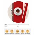 thumbnail image 6 of 13 Inch Round Placemats Set of 6, Red Vintage Non Slip Heat Insulation PP Table Mats, Geometric Stripes Simple Lines Washable Place Mats for Kitchen Dining Party Table Decor, 6 of 7