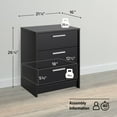 thumbnail image 3 of Prepac Studio Essentials Nightstand Bedside Table, Black Nightstand for Bedroom, End Table with 3 Drawers 16" D X 21.25" W x 26.25" H, BDNR-2103-1, 3 of 11