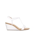 thumbnail image 4 of Womens SC35 Mulan T-Strap Wedge Sandals, White Snake, 4 of 5