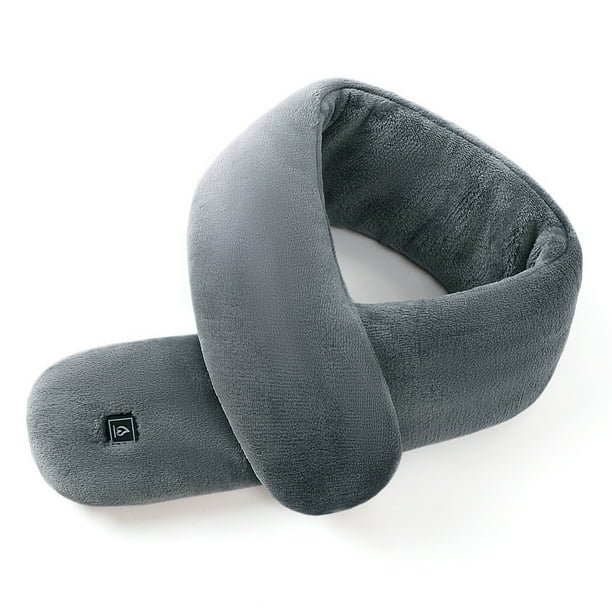 Wosthever Bufanda eléctrica calentada USB recargable suave 3 engranajes cubierta de calefacción polar calentador de cuello para ciclismo al Suministros térmicos Gris oscuro