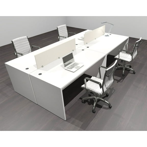 Four Person Modern Acrylic Divider Office Workstation Desk Set, #OT-SUL-FP5