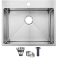 thumbnail image 2 of Gunmetal  Kitchen Sink Topmount Drop in Stainless Steel Single Bowl Kitchen Gauge Extra-Thick Modern Bar Prep RV Laundry Sinks with Dish Grid and Basket Strainer, 2 of 6