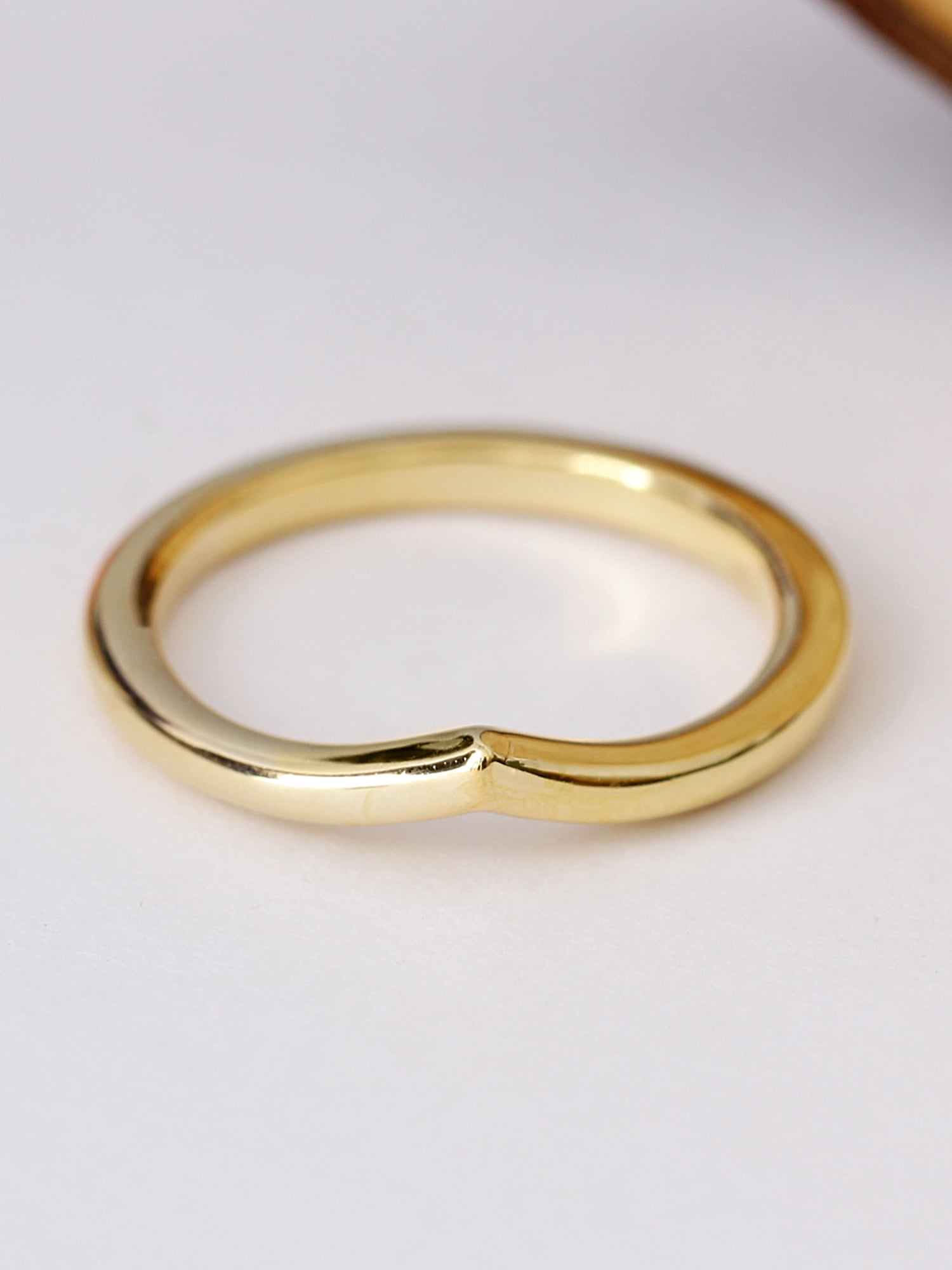 JewelersClub 14K Gold over Silver Wishbone Friendship Ring for Women | Dainty Gold over Silver Promise Ring For Women | Silver Friendship Ring For Women