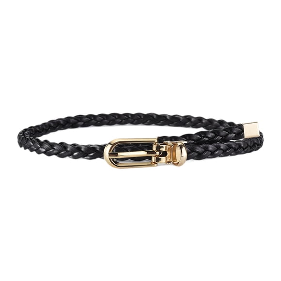Cinturón fino y moderno para mujer, ideal para pantalones, faldas y suéteres, perfecto para Negro