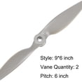 thumbnail image 4 of Uxcell RC Propellers 2 Vane Blades Props 9x6 Inch Grey with Adapter Rings for Electric Airplane Aircraft, Pack of 4, 4 of 6