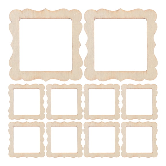 BESTYASH Beige Wooden Lace Square Photo Frame Ornaments for Crafts, Wedding Decor and Home Decoration