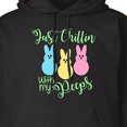 thumbnail image 3 of Inktastic Funny Easter Just Chillin' with My Peeps Adult Hoodie Sweatshirt, 3 of 4
