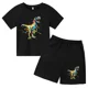 thumbnail image 4 of 2024 Nuevo traje de camiseta con estampado de grafiti para niños, diseño de dinosaurio, camiseta estampada + pantalones cortos, 2 piezas, conjunto de moda para niños y niñas, 4 of 5