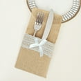 thumbnail image 6 of Hometravel Jute Cutlery Storage Bags, Lace Silverware Holders with Napkin Storage, Wedding Party Utensil Bags for Decorations, Natural Fabric Cutlery Organizer, 6 of 6