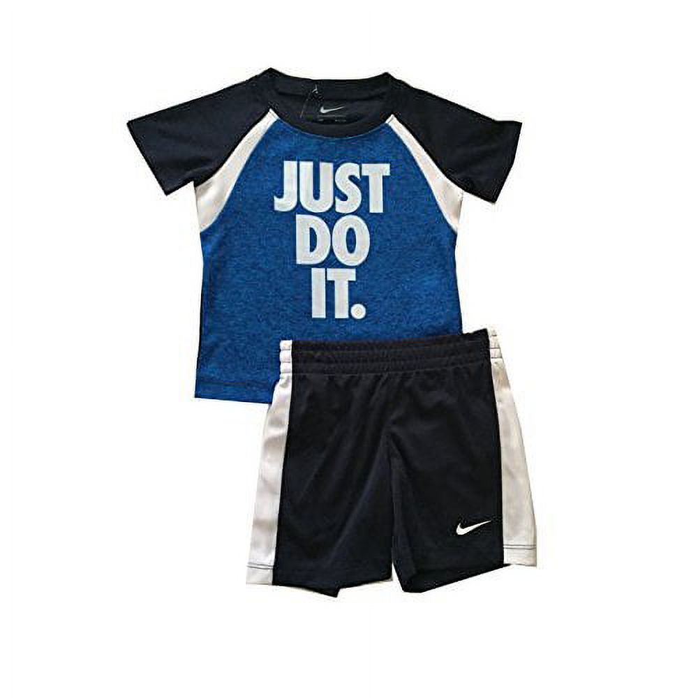 Nike Infant Boys Just Do It 2 Piece Shirt and Shorts Set White/Obsidian Size 12 Months - image 2 of 2