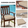 thumbnail image 3 of Outdoor Patio Cushion Covers 4 Pack Solid Color Patio Chair Cushion Covers with Ties and Zipper Light Khaki Waterproof Outdoor Seat Cushion Covers for Patio Furniture 22"x22", 3 of 9
