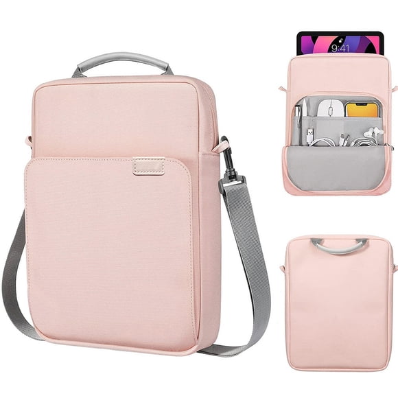 9-13 Inch Tablet Sleeve Bag Handle Carrying Case with Shoulder Strap Fits iPad Pro 11 12.9 10th 10.2 Air 5 4 10.9 9.7 Tab S8 S9 Pink 9 - 11 inch